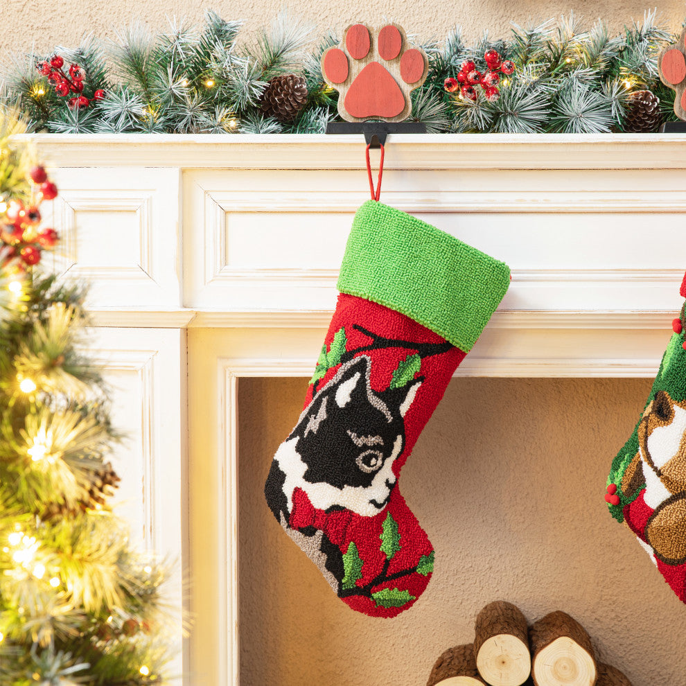 20.5"L Hooked Stocking, Dog & Cat