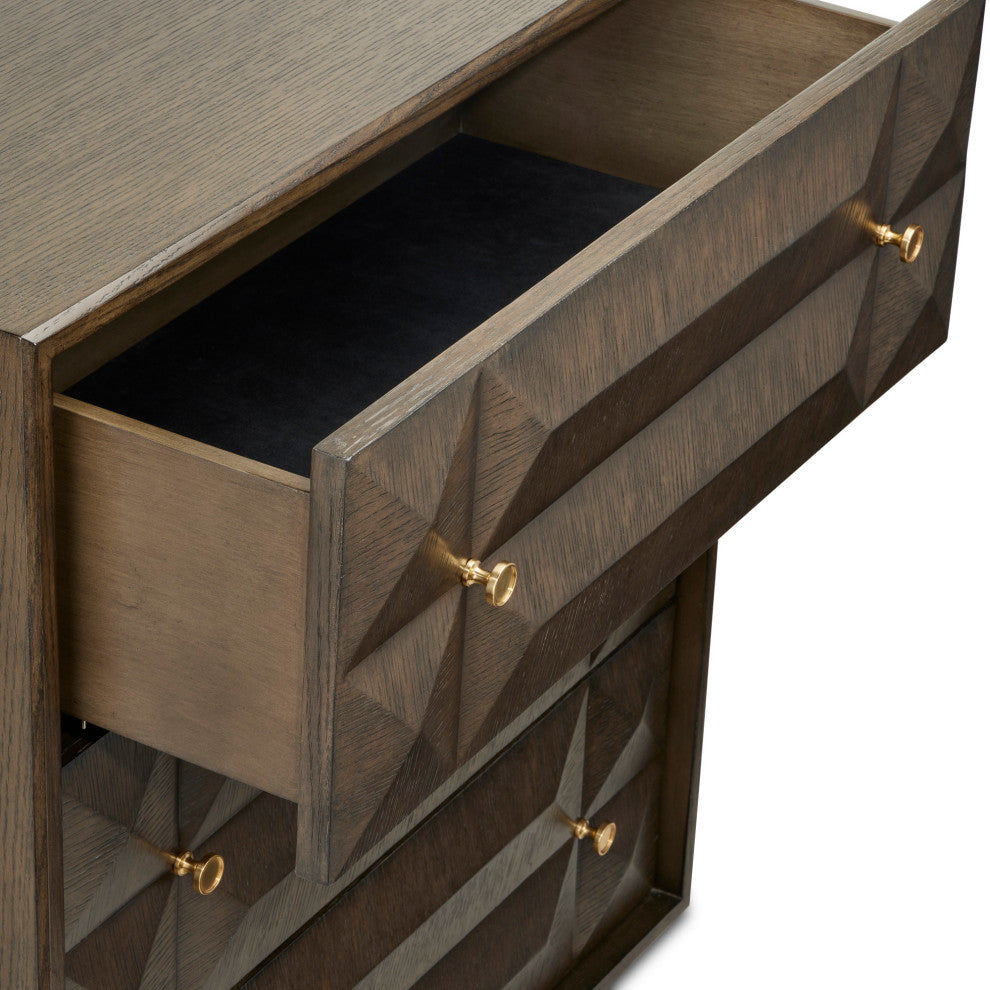 Angled front view of 4-drawer chest on white background
