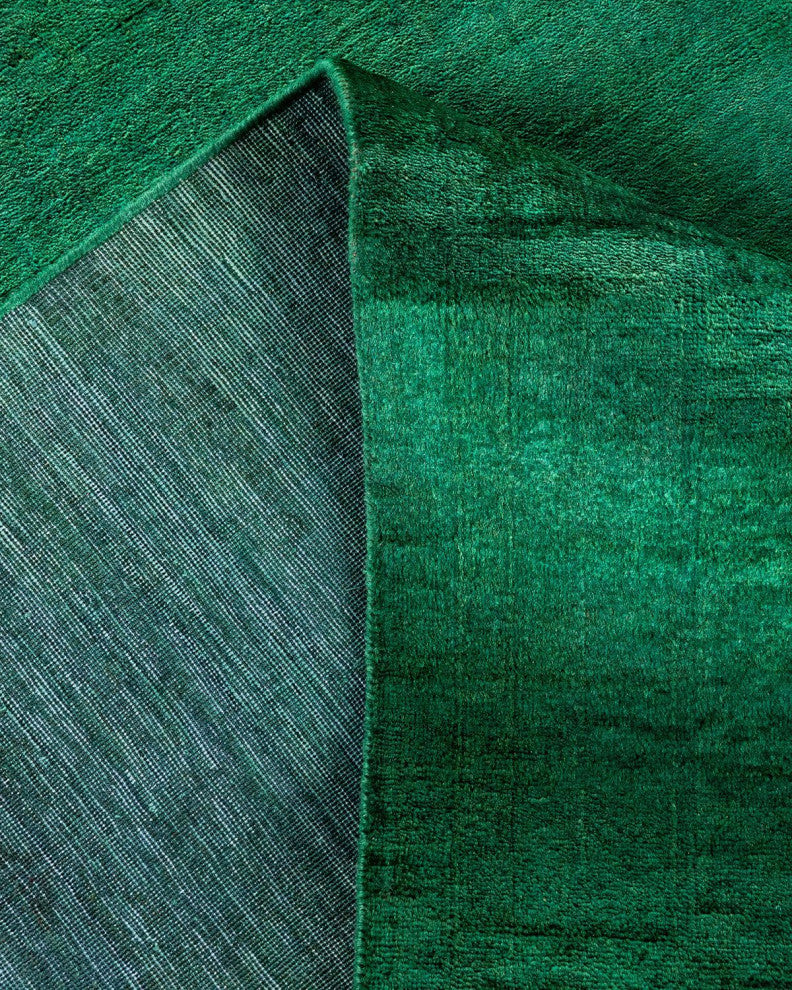 Overdyed, One-of-a-Kind Hand-Knotted Area Rug Green, 8'2"x10'5"