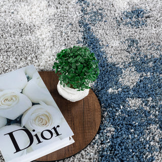 Noori Rug Shag Clark Blue/Grey Runner