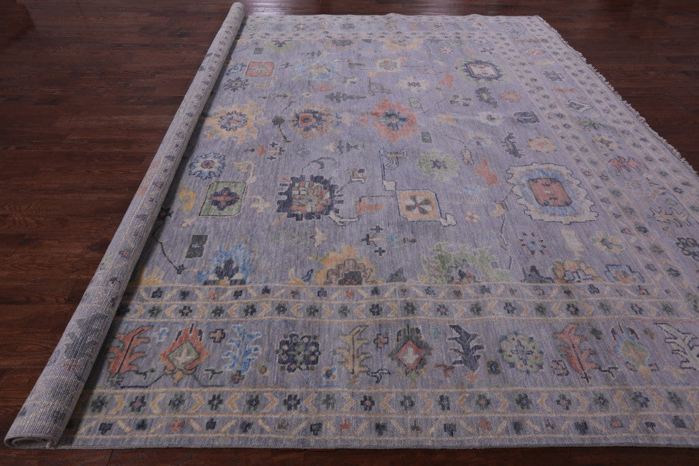 12' Square Turkish Oushak Handmade Wool Rug - Q13344