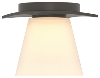 Wren Flush Mount, Incandescent, Opal Glass, Dark Smoke