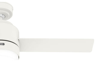 44" Gilmour Matte White Damp Rated Ceiling Fan, LED Light Kit, Handheld Remote