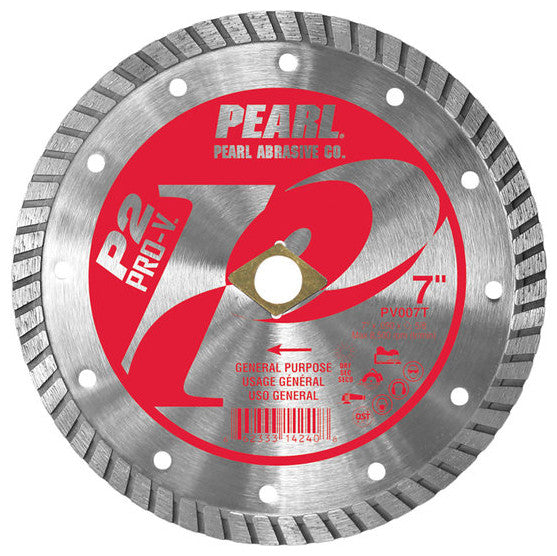 Pearl Abrasive P2 Pro-V General Purpose Flat Core Turbo Blade, 7"