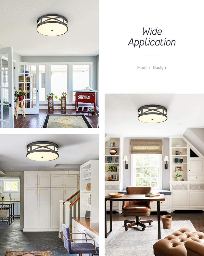 12 Inch LED Flush Mount Ceiling Light black round ceiling light fixture