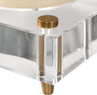 Claire Crystal Block Candleholders, S/2