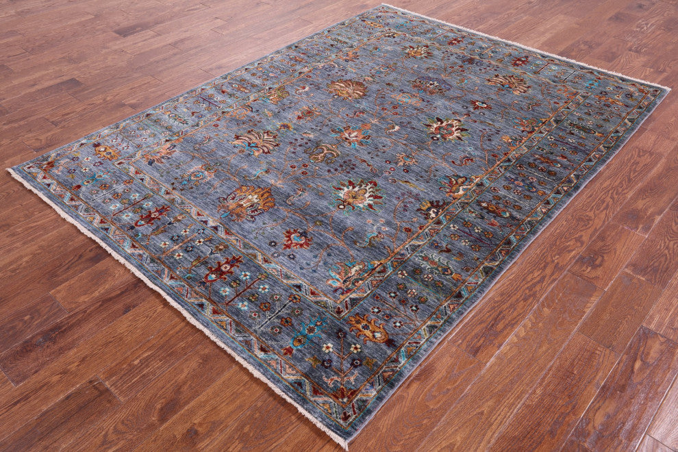 Hand Knotted Persian Tabriz Rug 5' 9" X 7' 9" Q9866