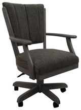 Dining Solid Wood Caster Chair on Wheels Classic, Sanora Brown Dark Gray