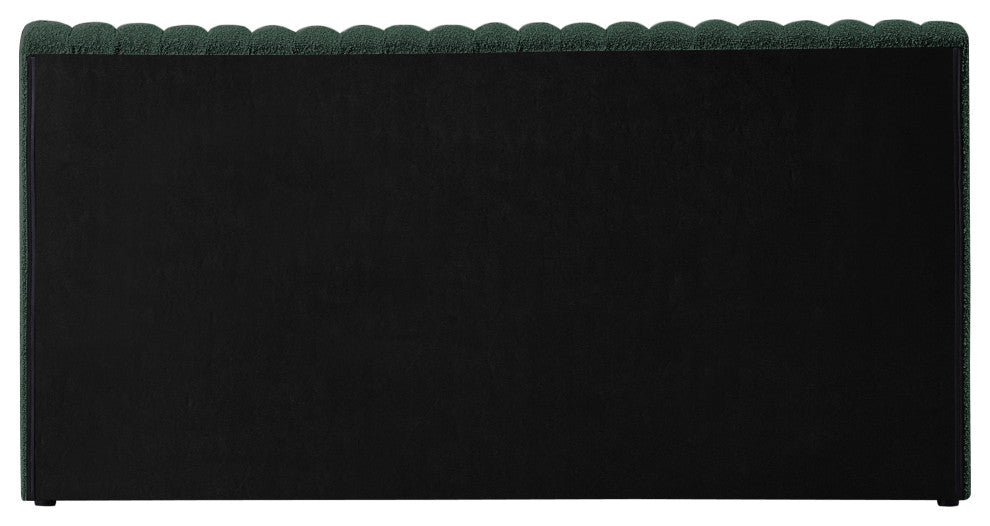 Nash Boucle Fabric Upholstered Bed, Green, Queen