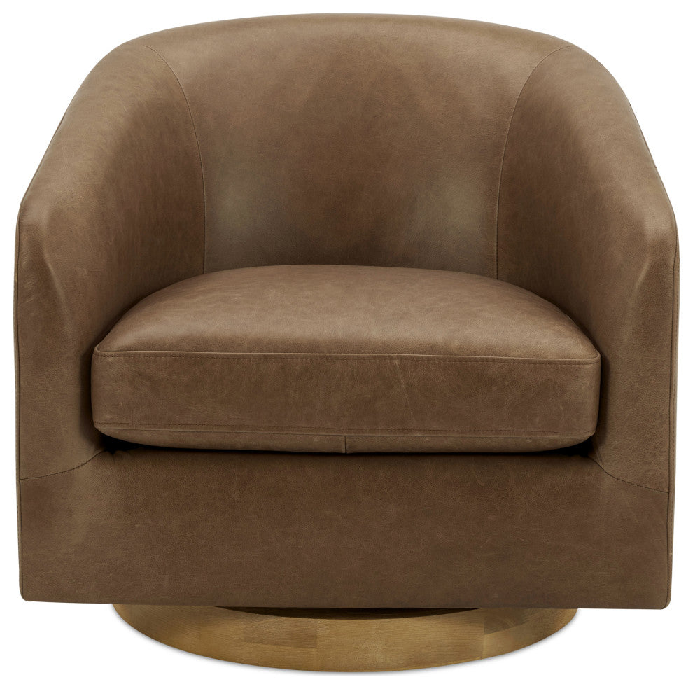 Oscy Leather Swivel Chair