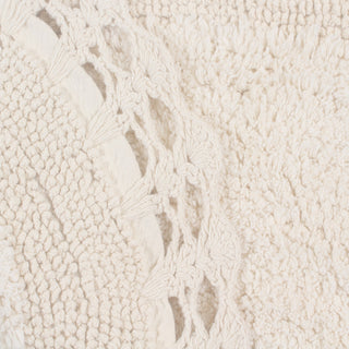 Hampton Crochet Reversible Bath Rug Set, 21x54 Runner, Ivory