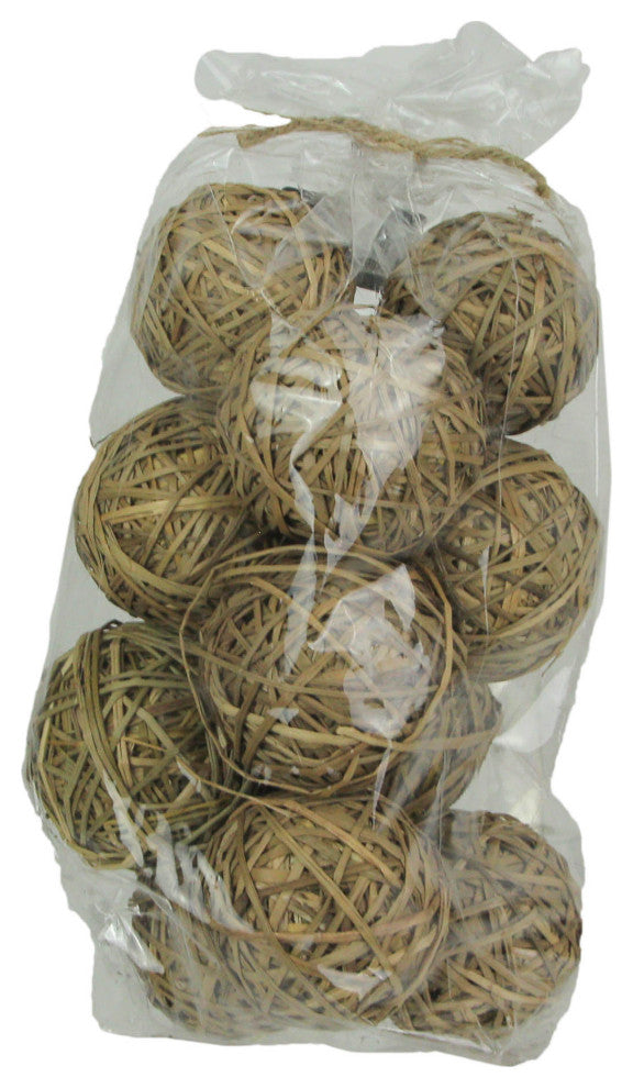 12 Pc Natural Brown Dried Reed Decorative Balls Accent Vase Bowl Filler Spheres
