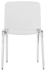 LeisureMod Murray Lucite Stackable Molded Dining Side Chair, Clear