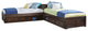 Hillsdale Pulse Wood Twin L-Shaped Bed With 2 Storage Units
