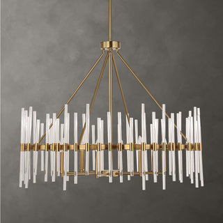 Uttermost Crystal Stick 8 Light Brass Chandelier