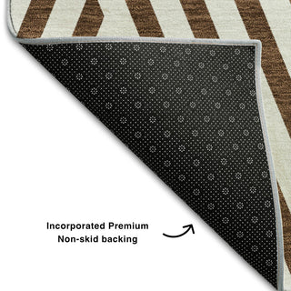 Premium Machine Washable Mayfield AMF550 Brown 10' x 14' Rug