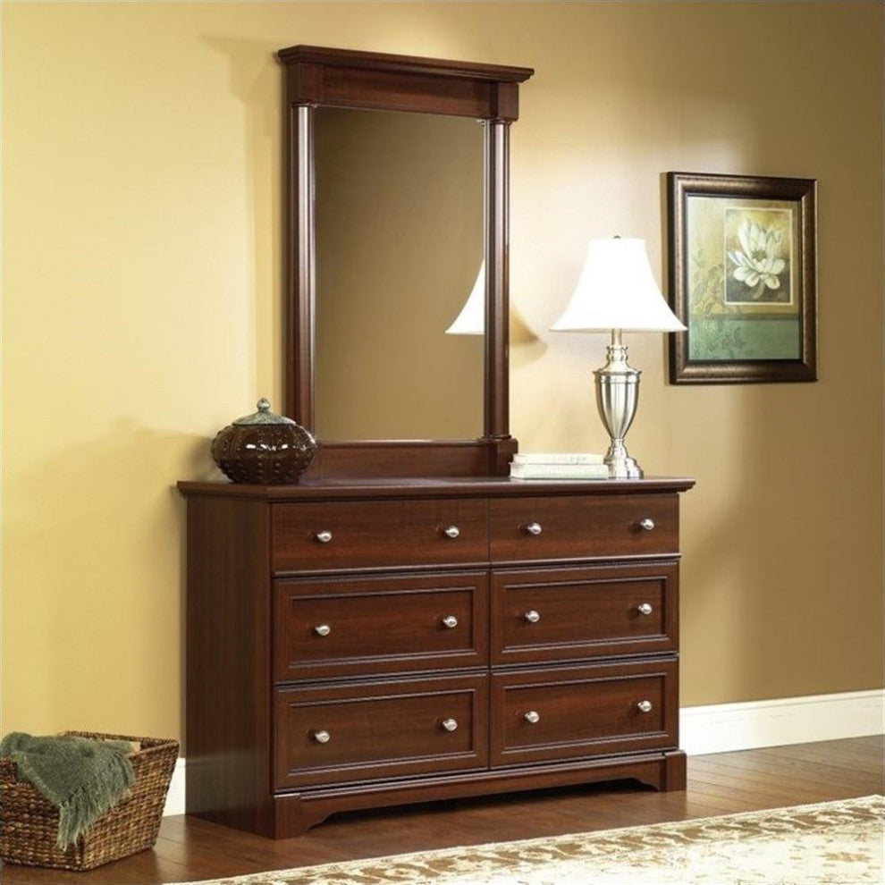 Sauder Palladia Engineered Wood 6-Drawer Bedroom Dresser in Select Cherry