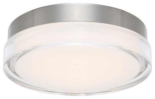 Dot 12" LED Round Flush Mount 3500K, Stainless Steel