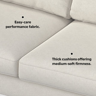 Ava 76-inch Sofa and Ottoman Set in Tightly Woven Performance Fabric