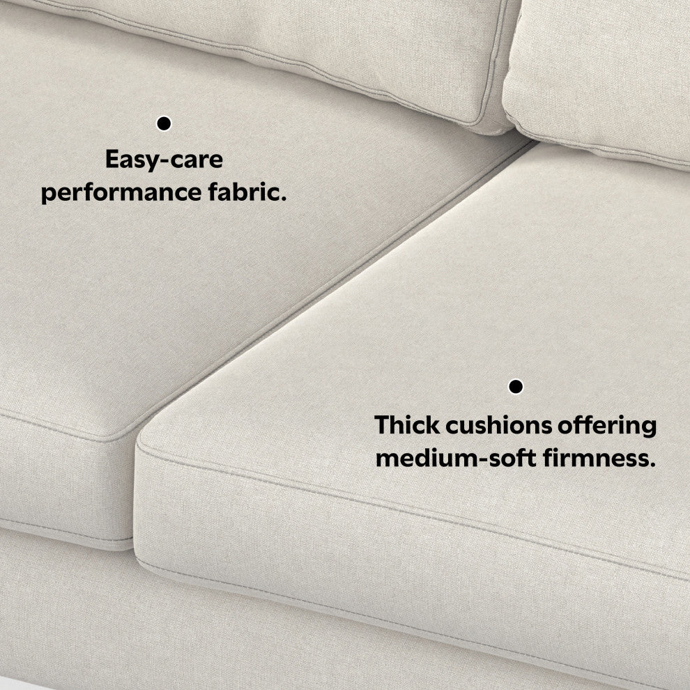 Ava 76-inch Sofa and Ottoman Set in Tightly Woven Performance Fabric