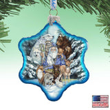 Gather, Peace Father Winter Glass Ornament