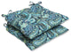 Pretty Paisley Navy Wrought Iron Seat Cushion, Set of 2