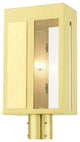 Satin Brass Contemporary, Nautical, Sophisticated Outdoor Post Top Lantern