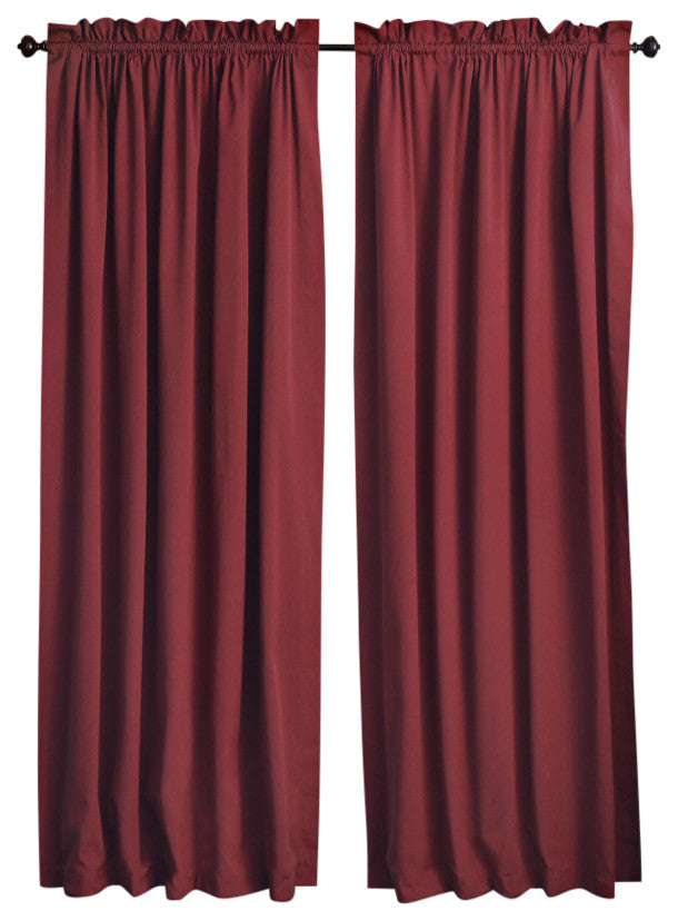 Blazing Needles 108"x52" Twill Curtain Panels, Set of 2, Ruby Red