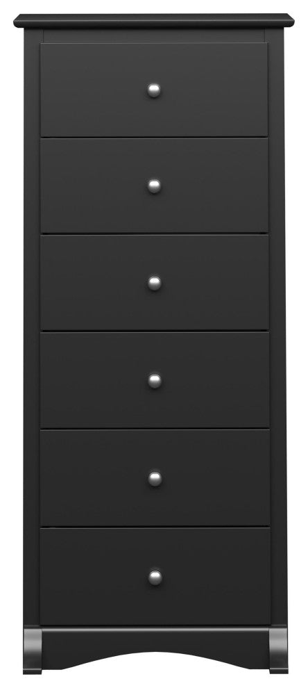 Prepac Sonoma 6 Drawer Chest in Black Finish