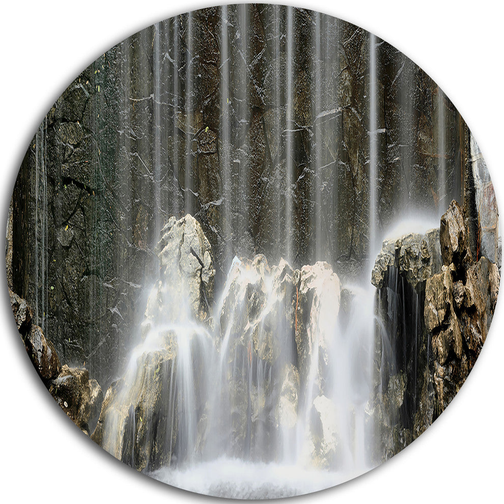 Blue Mountain River, Photography Round Metal Wall Art, 38"