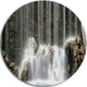 Blue Mountain River, Photography Round Metal Wall Art, 38"