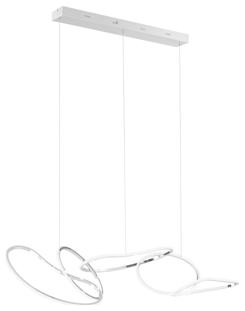 Seoul Integrated LED Dimmable Hoops Chandelier, Chrome, Without Smart Dimmer