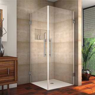 Aston Vanora 30"x30"x72" Completely Frameless Square Shower Enclosure, Stainless