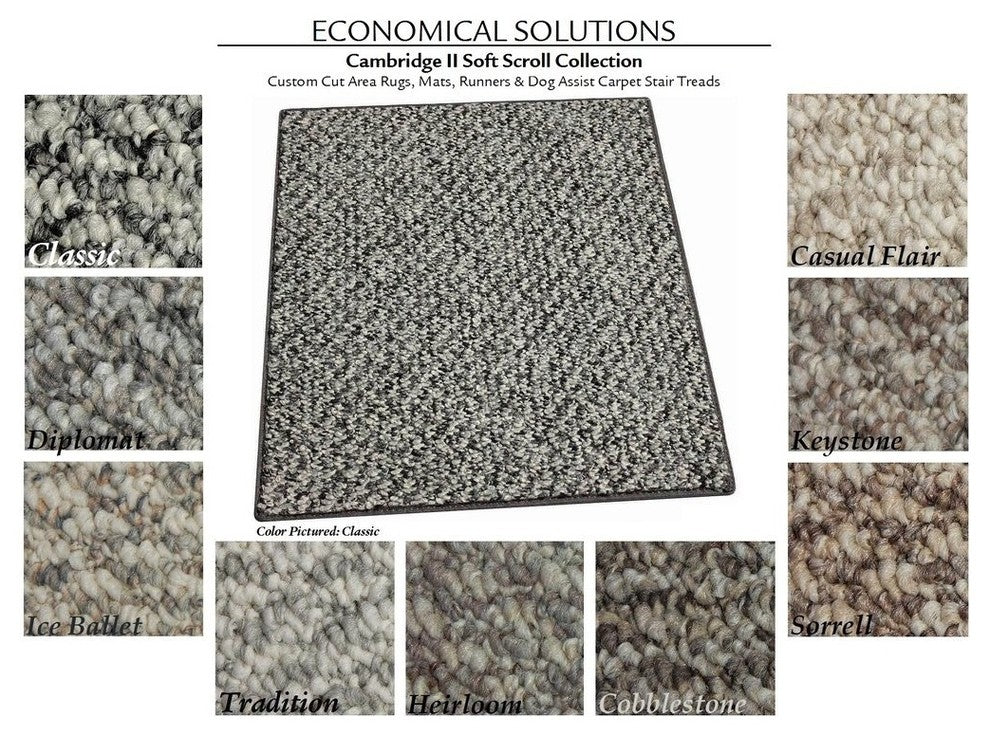 Cambridge II Soft Scroll Loop Indoor Area Rug, Sorrell SQ 9'x9'