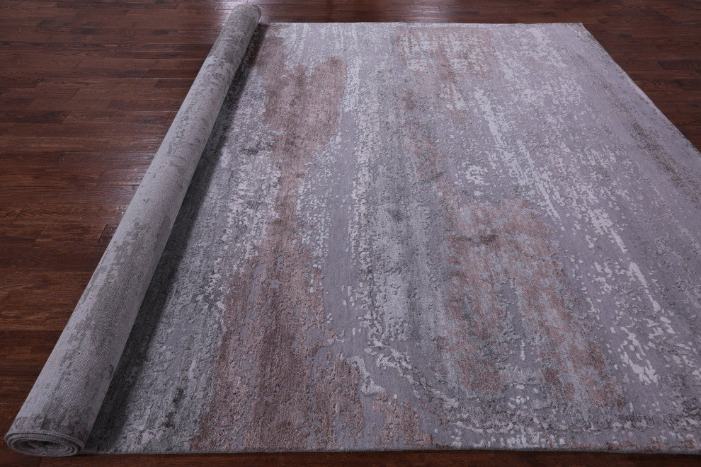 Abstract Wool and Silk Hand-Knotted Rug 10' 0" X 14' 2" Q11814