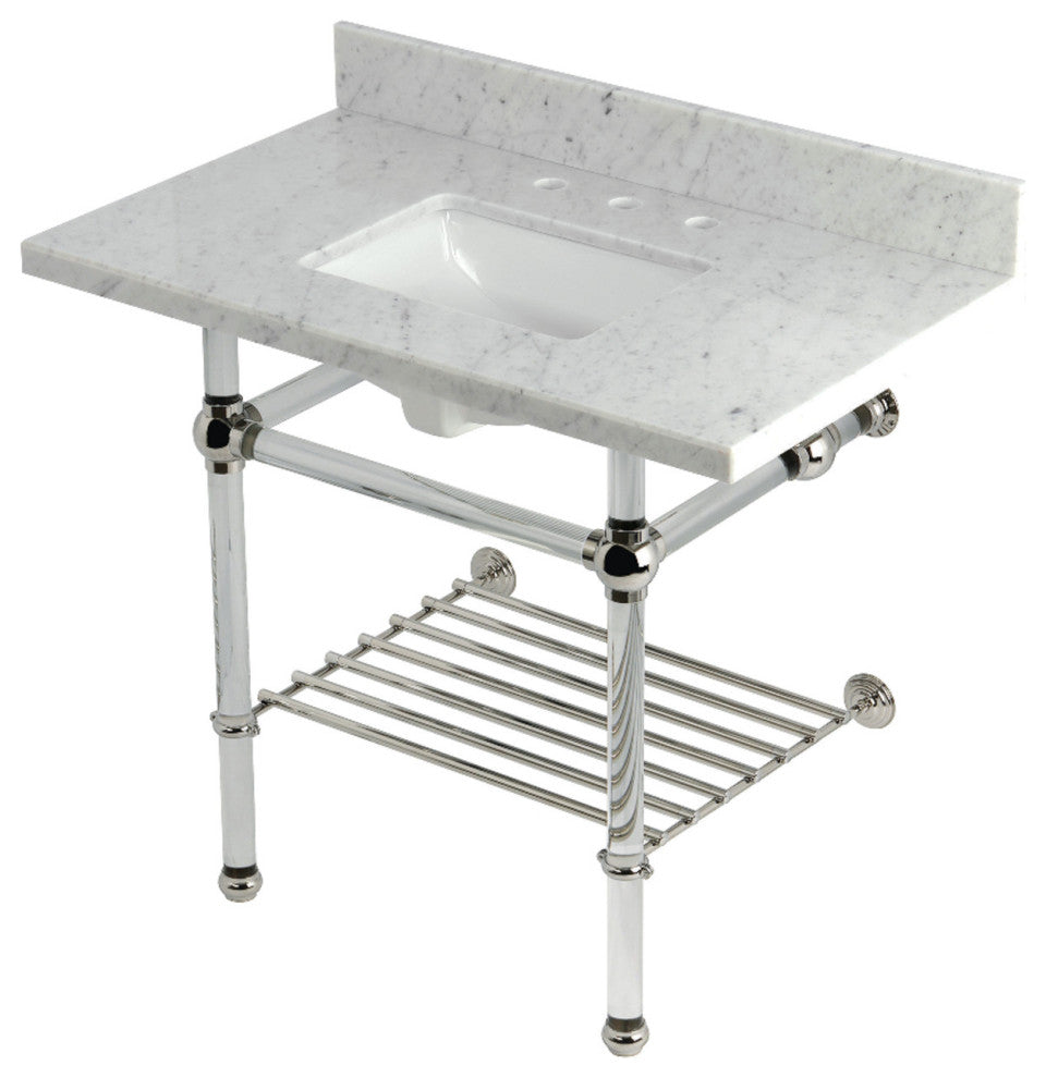 KVPB3630MASQB6 36" Console Sink with Acrylic Legs (8-Inch, 3 Hole)