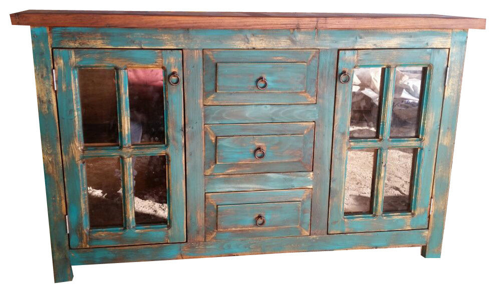 San Marcial Rustic Reclaimed Wood Bathroom Vanity, 60"x20"x32"