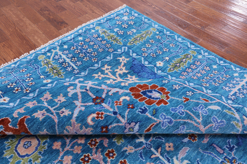 10' Square Turkish Oushak Hand-Knotted Wool Rug - Q13570