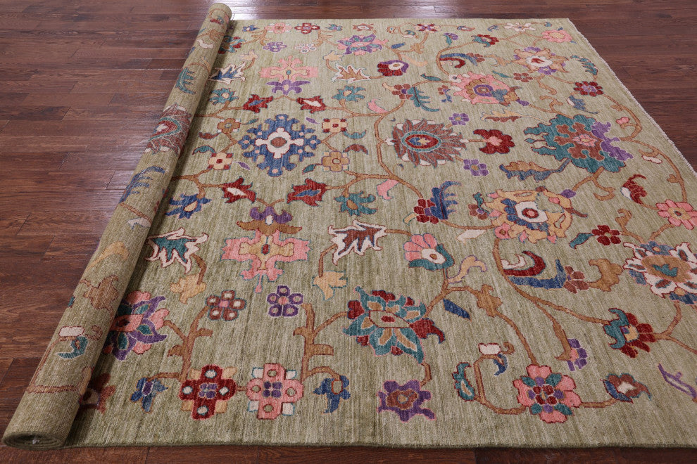 Handmade Turkish Oushak Wool Rug 8' 10" X 11' 7" - Q12668