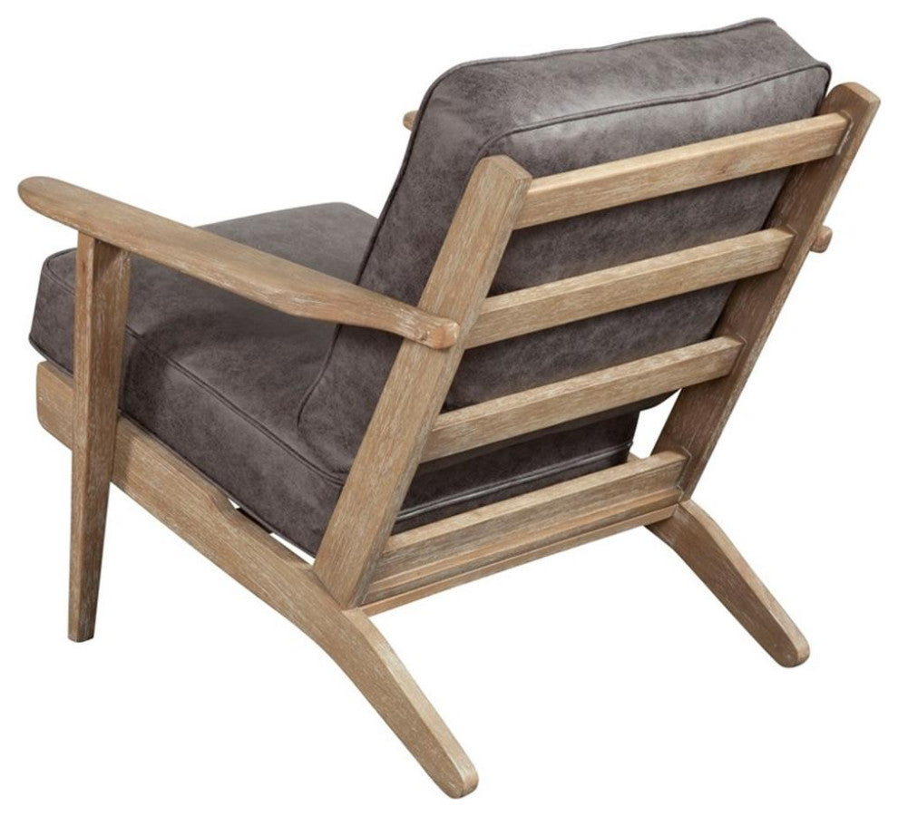 Alpine Furniture Artica Wood Lounge Chair in Gray