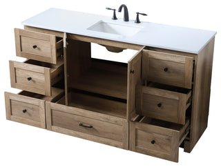 Home Living 60" SIngle Bathroom Vanity, Natural Oak