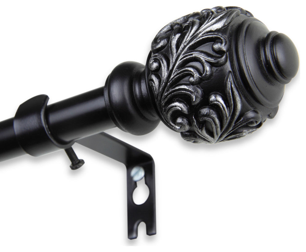 Tilly Curtain Rod, Black, 18-28"