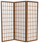 4' Tall Window Pane Shoji Screen, Walnut, 3 Panels