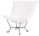 Scroll Puff Chair with Cover, Titanium Frame, Seascape Natural