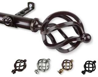 Twist Curtain Rod, Cocoa, 120-170"