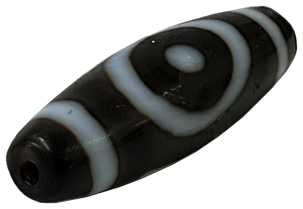Chinese Handmade Agate Stone Pattern Oval Dzi Bead Pendant Hws2400