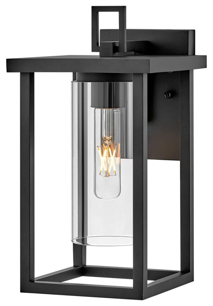 Lark Mateo 13" Small Outdoor Wall Mount Lantern, Black