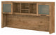 Modern Hutch, Open Shelves & Cabinets With Frosted Glass Doors, Fresh Walnut