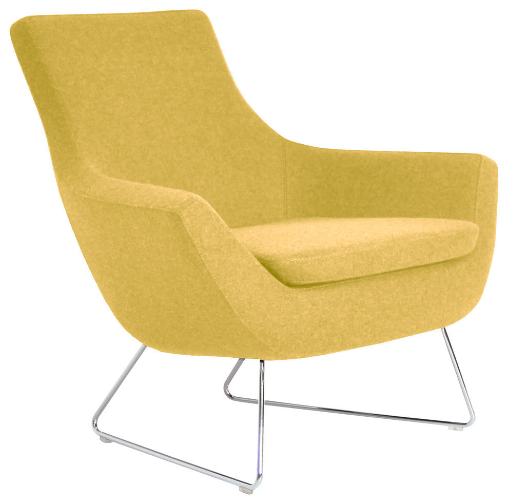 Rebecca Wire Chair, Amber Camira Wool, Chrome Plated Steel Tubes