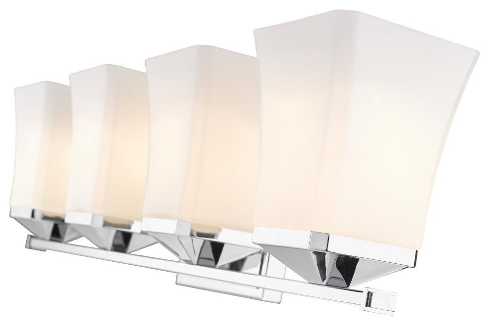 Zlite 1939-4V-CH 4-Light Vanity, Etched Opal